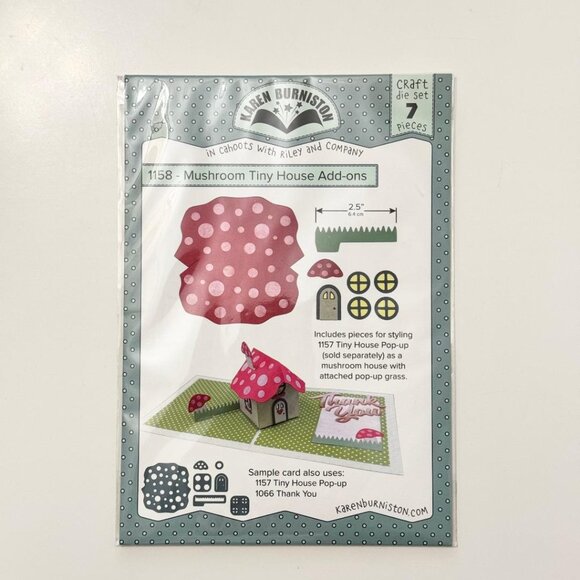 Mushroom Tiny House Add-ons Metal Die #1158 Cut by Karen Burniston - Picture 2 of 3